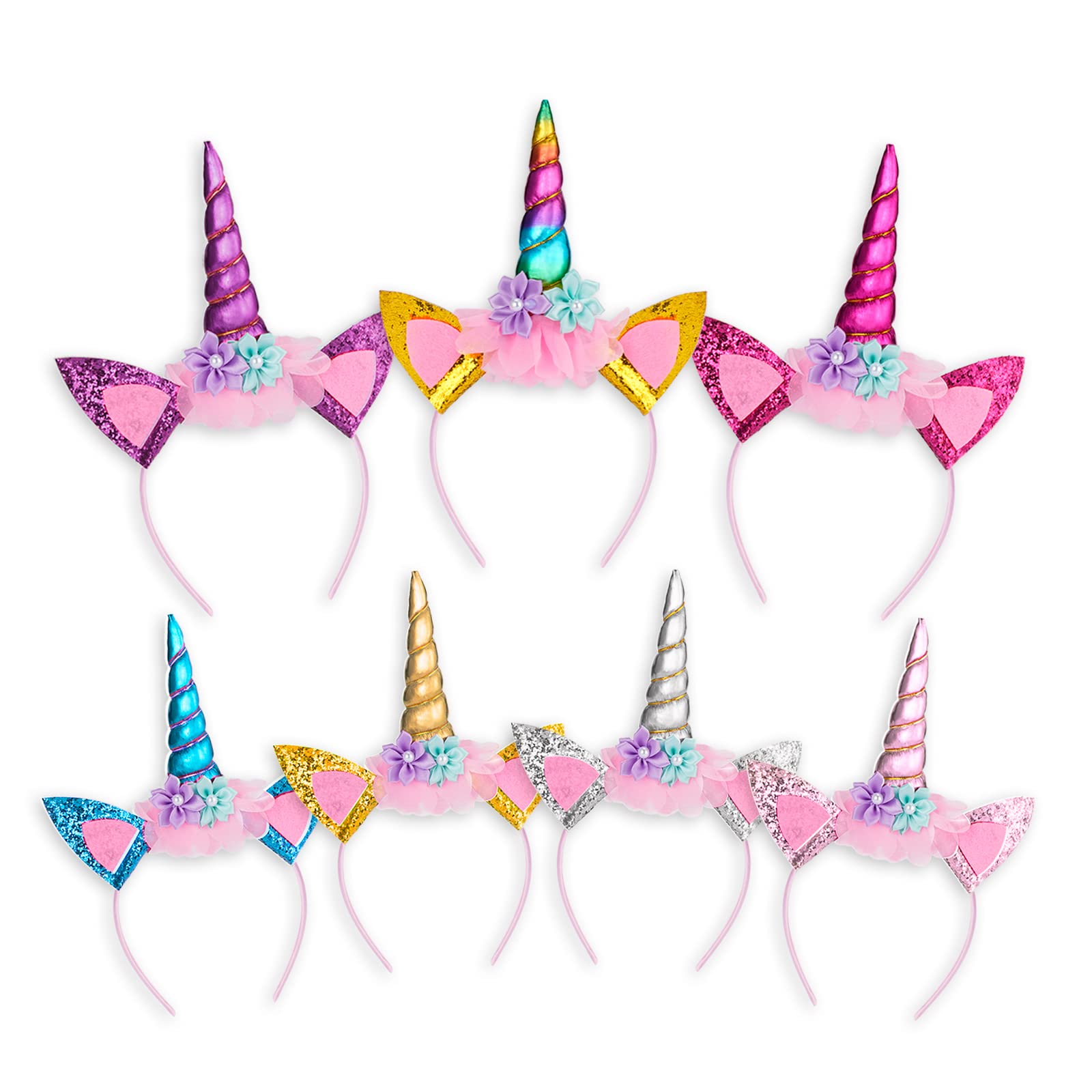 Little WorldUnicorn Headband, Unicorn Party Supplies Horn Headbands for Birthday, Thanksgiving Day, Christmas
