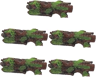 Ipetboom 5 Pçs Esconderijo De Réptil Casa De Vidro Tigela De Peixe Recipientes De Vidro Ornamento De Cabine De Registro Peixe Betta Resina Decoração De Log De Aquário Resina Tronco De