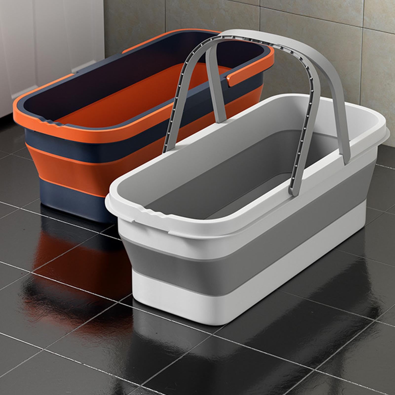 Cubo Plegable Multiuso, bañera Plegable, Lavabo portátil con Rueda | de bañera de, cestas Plegables portátiles al Aire Libre para Picnic, Senderismo, mochileros, Camping,