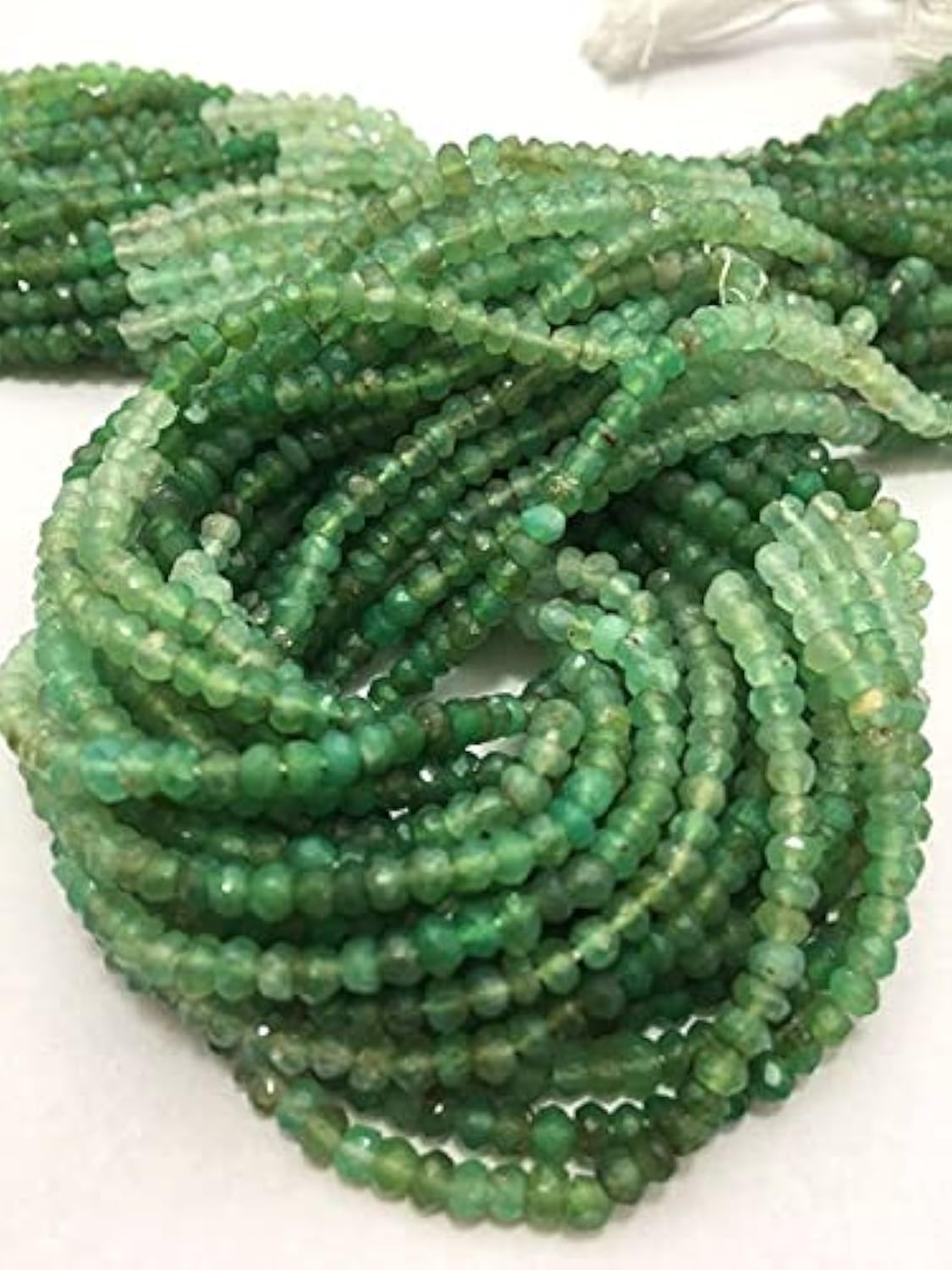 Perles rondelles en chrysoprase verte de 3mm pour création de bijoux DIY