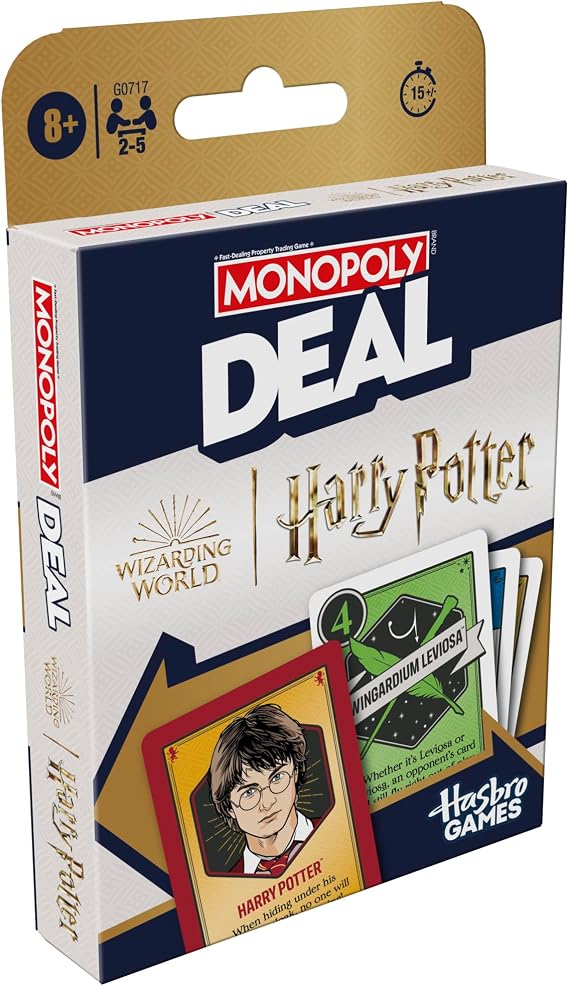 Monopoly Hasbro Gaming Deal: Harry Potter Edition Card Game, Fast Family Party Game for 2–5 Players, Ages 8+, Quick to Learn & Replay, Compact Travel Game, Perfect Fun for Potter Fans