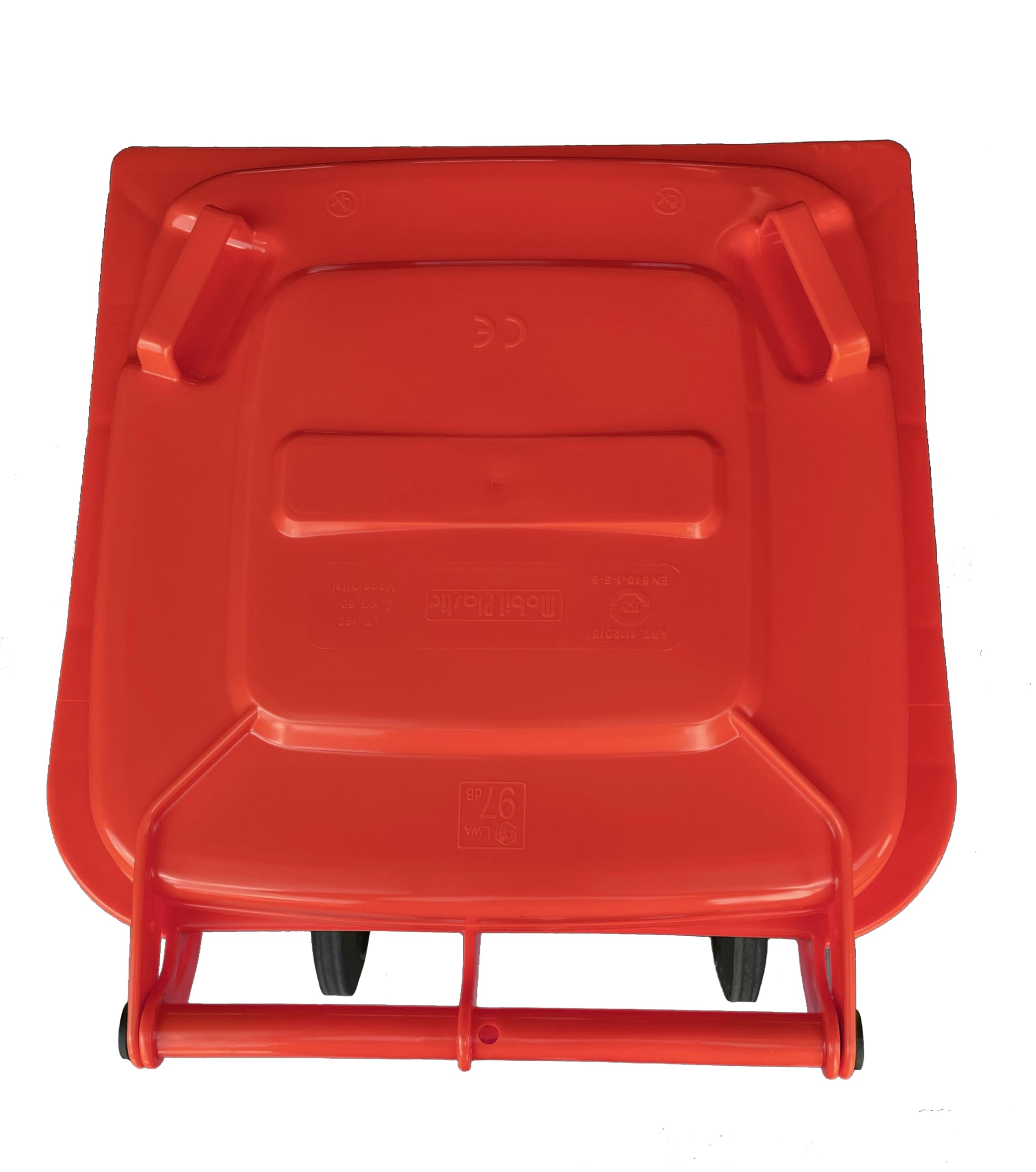 Mobil Plastic - Bidone Raccolta Differenziata 240 Litri con Coperchio e Ruote per Esterni | Colore Rosso | Plastica Resistente | Certificato UNI EN 840