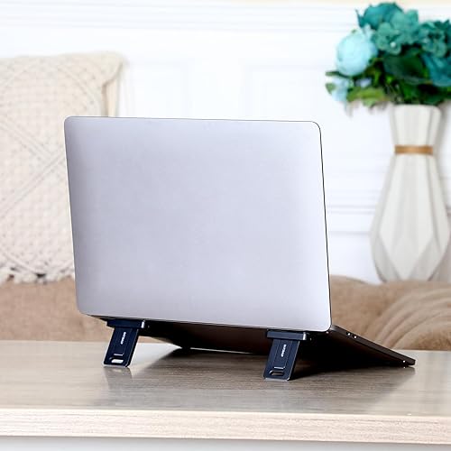 Miniatura 7 de Soporte elevador de teclado invisible portátil ajustable para laptop, soporte autoadhesivo para teclado de computadora, elevador de teclado negro