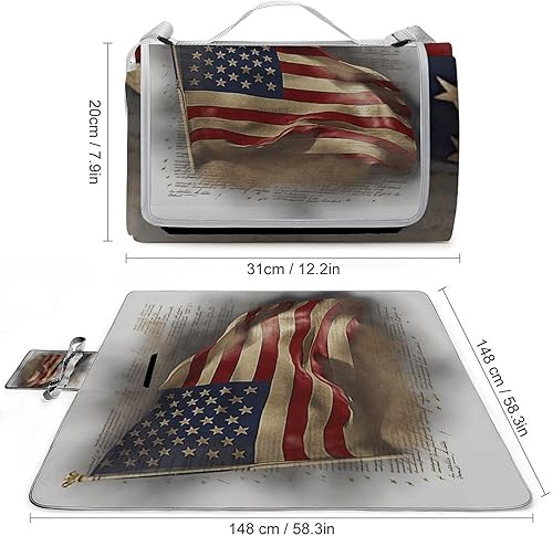 American Flag Picnic Blanket - Thumbnail 3