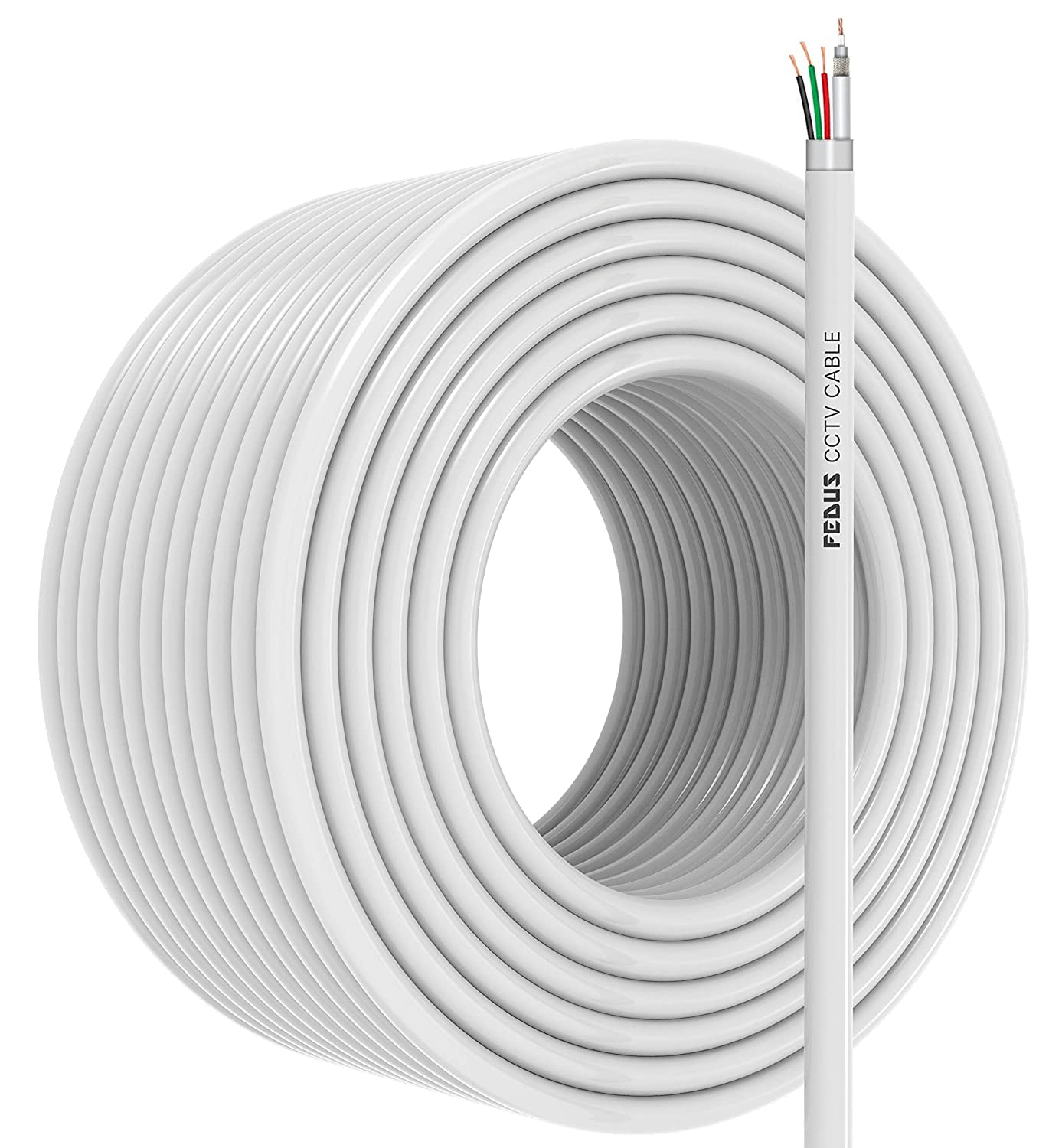 FEDUS 23AWG Pure Copper 3+1 CCTV Camera Coaxial Cable For High-Speed Audio Video Signal BNC Video & Power Cord With Breading Alloy Positive Negative Mic Earth Wire 25 Meter (B0CJC2TM76) Amazon Price History, Amazon Price Tracker