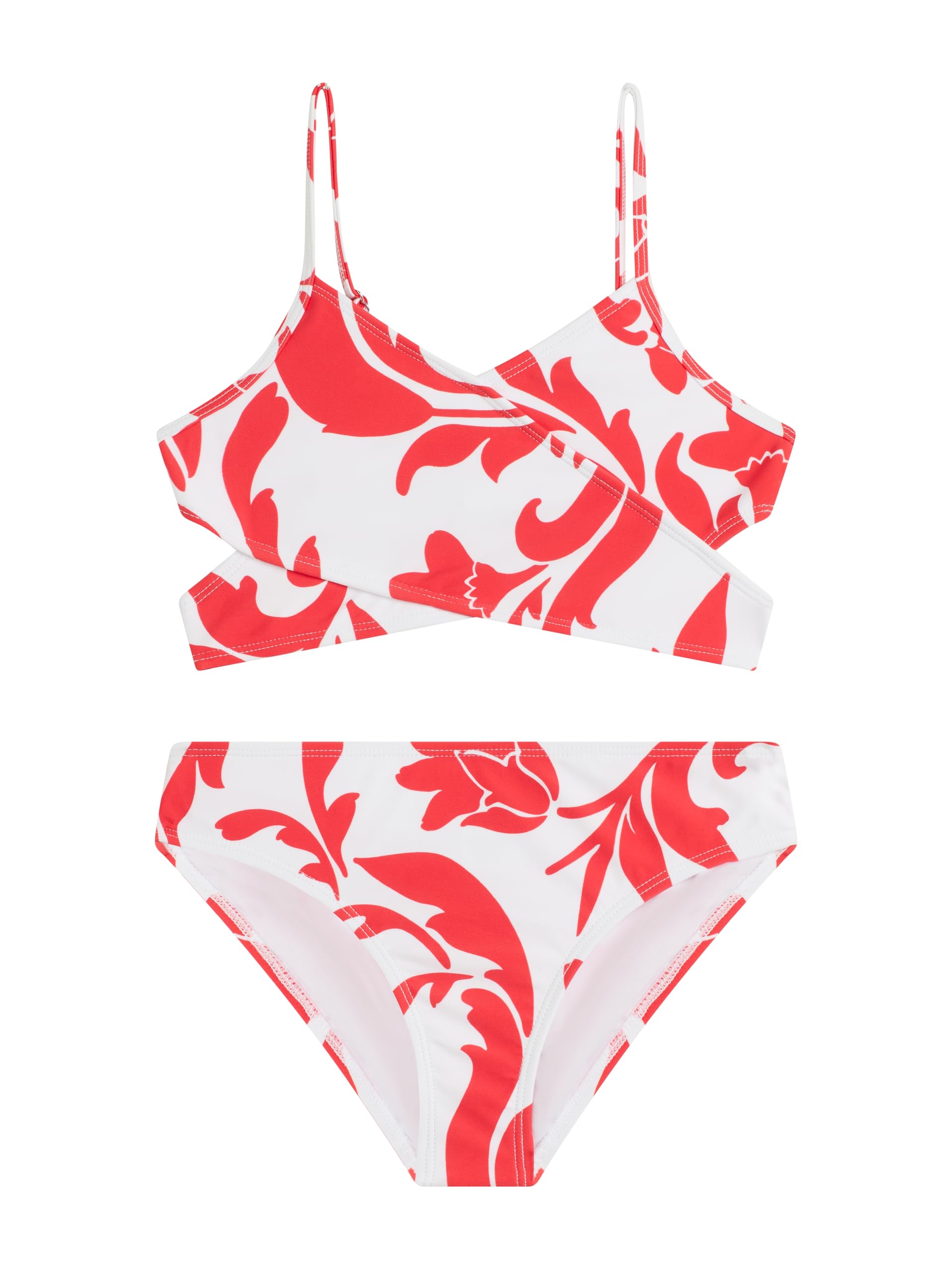 girls Coral Reef Beach Sport Wrap Around Bikini 2-piece Swimsuit Two Piece Swimsuit