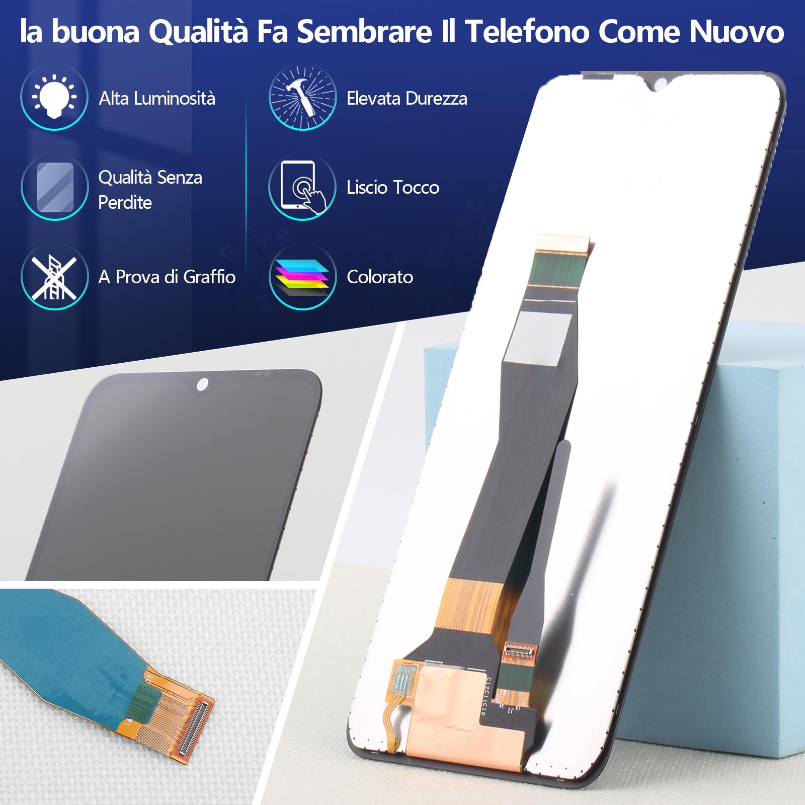 LADYSON LCD Display per Motorola Moto E13 2023 Schermo per Moto E13 Sostituzione dello Schermo 6.5 per Moto E13 LCD Display Touch Screen Digitizer Assembly con Strumenti(Nero con Cornice