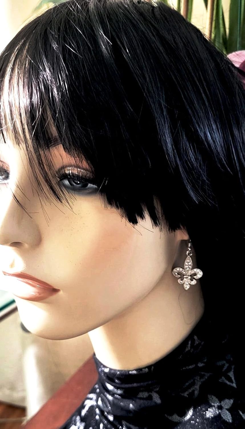 DianaL Boutique Gorgeous Silver Tone Fleur De Lis Earrings Clear Rhinestone Crystals Fashion Jewelry - Image 9