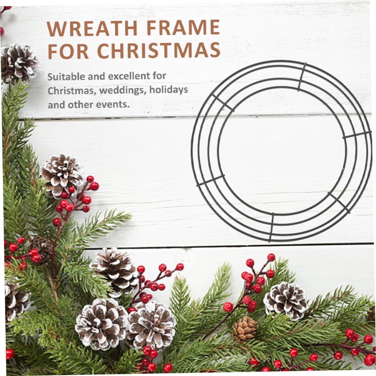 DECHOUS 10pcs Round Wreath Frame for Craft Projects Versatile Iron for Holiday Decor Floral Arrangements and Home Decoration