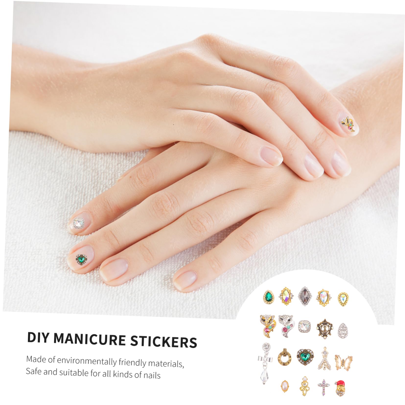 FOMIYES 3 Set Di Ciondoli Per Nail Art Kit Per Unghie Diamanti Strass Perline Ciondoli Per Manicure Per Uso Domestico 50 Pezzi * 3