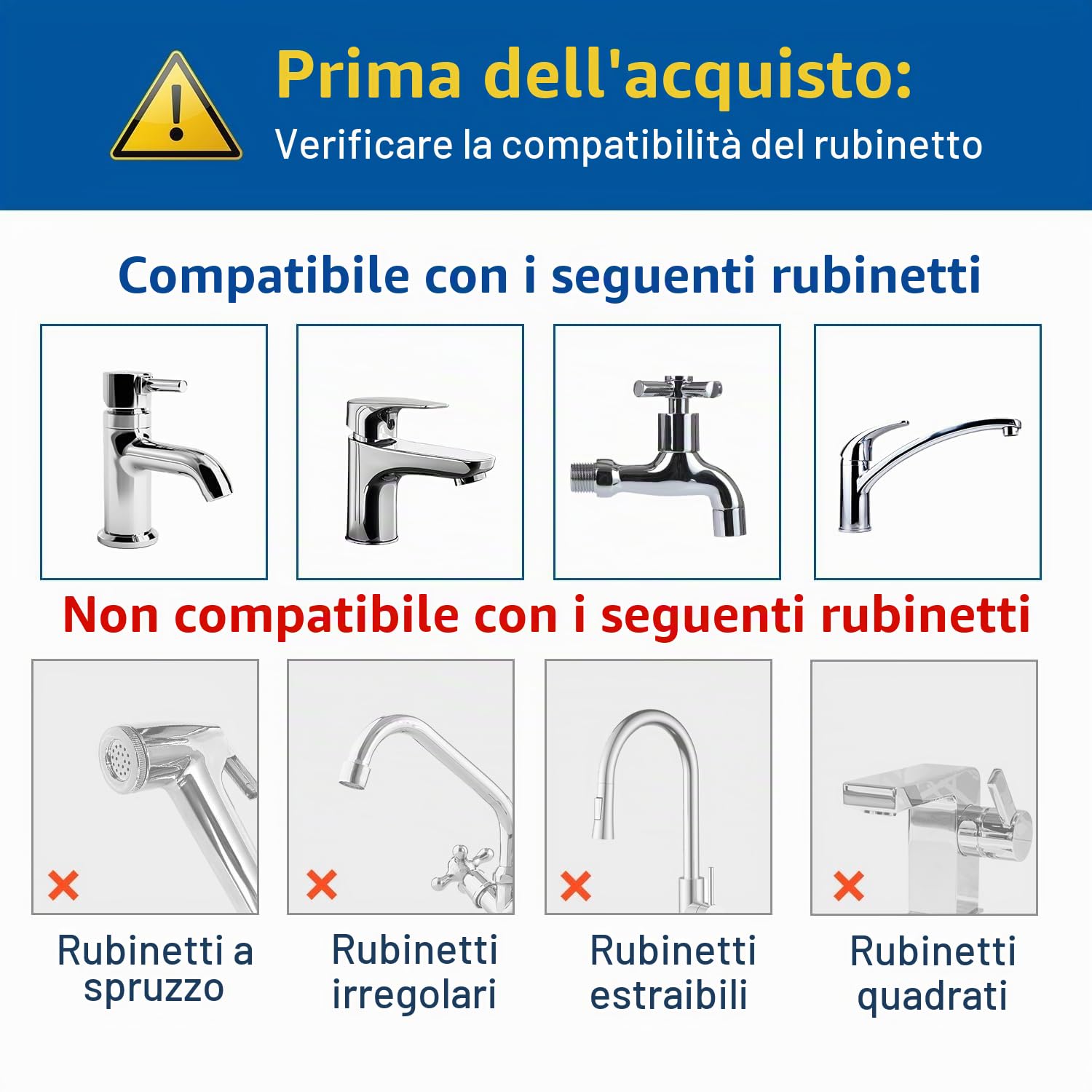 Filtro acqua rubinetto con 3 cartucce, Sistema di Filtro Dell'acqua con UV luce e display LED, Rimuove piombo, cloro e metalli pesanti