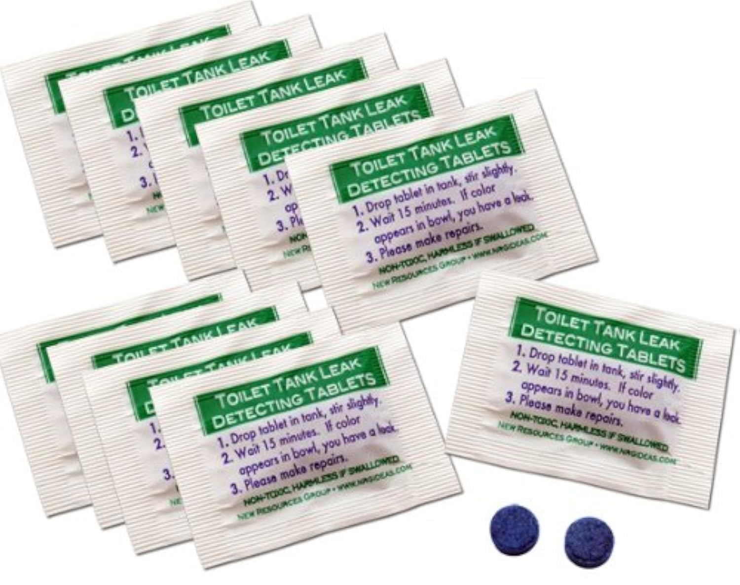 Toilet Leak Detecting Tablets - Dye Tablets for Bathroom Leaks - Detect Silent Leaks