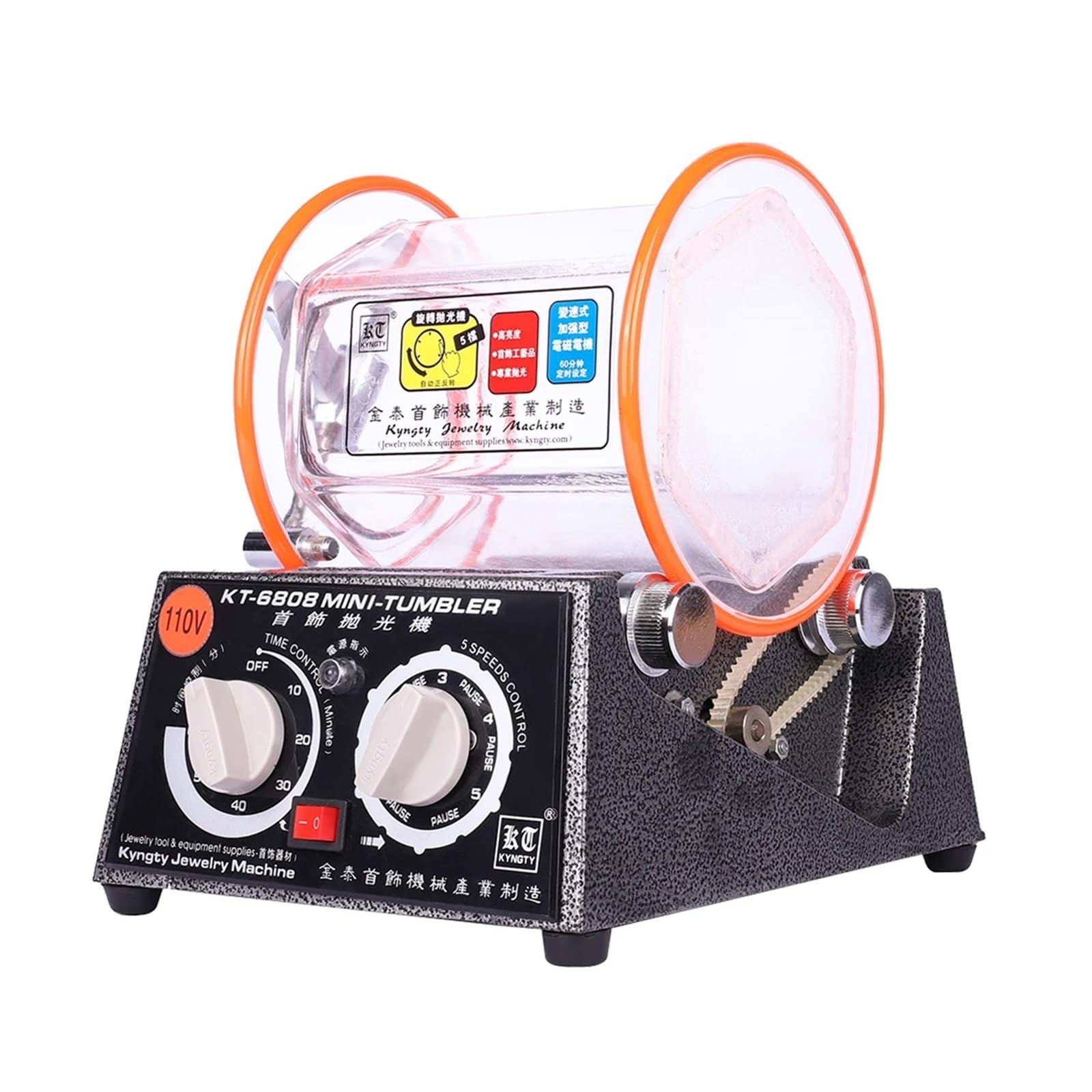 KT-6808 Mini szlifierka bębnowa o pojemności 3 kg polerka do biżuterii i metalu wielofunkcyjna polerka do biżuterii