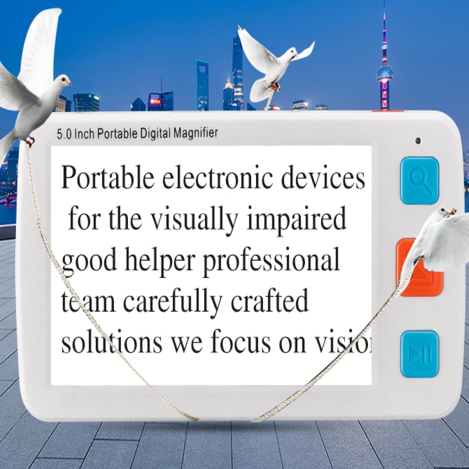 Low Vision Reading Aid, Electronic Reading Aid, Handheld Digital Magnifier with 5 Inch LCD Screen, 4x-34x Zoom and 17 Color Mode, for Visually Impaired/Low Vision/Color Blindness, Etc