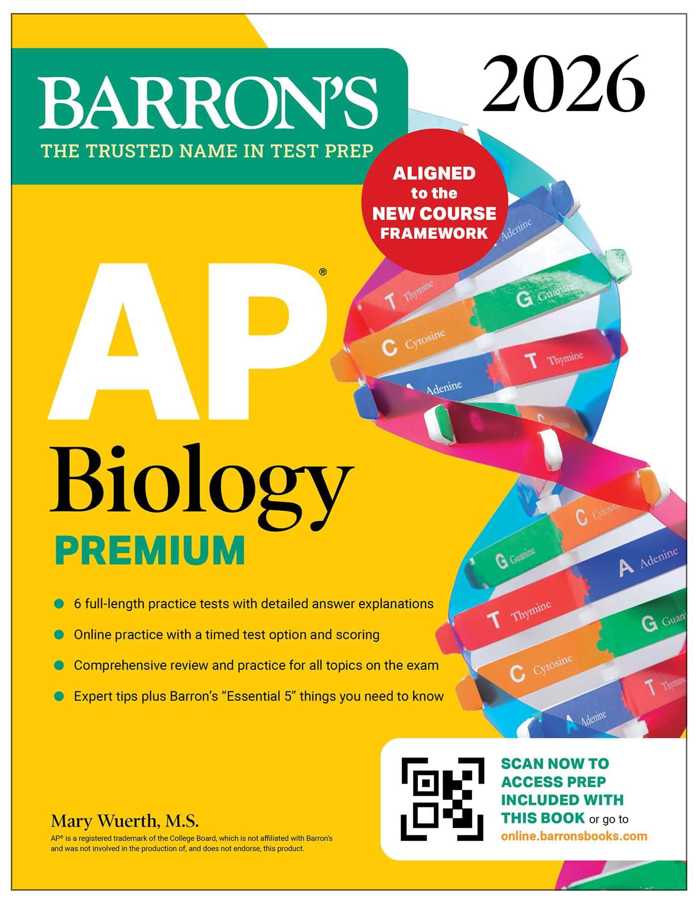 AP Biology Premium, 2026: Prep Book with 6 Practice Tests + Comprehensive Review + Online Practice (Barron's AP Prep)