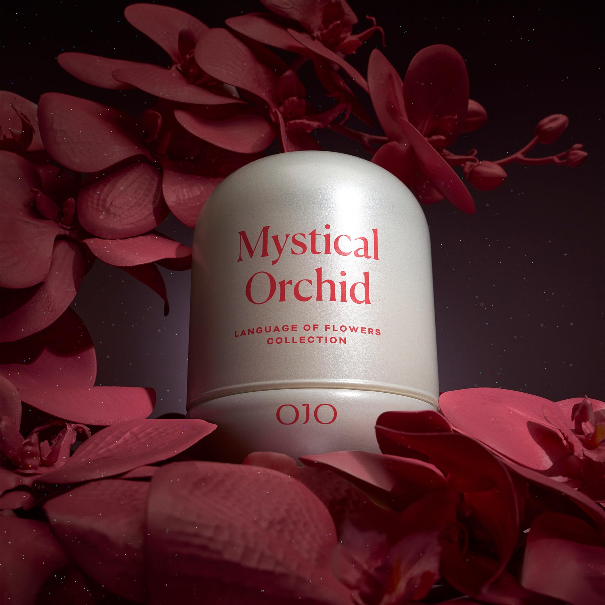 OJO Mystical Orchid Scented Candle – 7.8 oz Jar Candle with Vanilla Orchid, Balsamic, Floral Notes | Over 35-Hour Long-Lasting Burn | Premium Blend Wax, Home Fragrance and Gift for Special Days