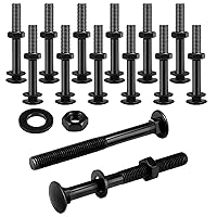 Vista 23 de Zonon 12 Juegos de Pernos de Carro Negros de 3/8 x 6 Pulgadas, Kit de Pernos de Carro Galvanizados, Incluye Arandelas Resistentes al Óxido y Tuercas