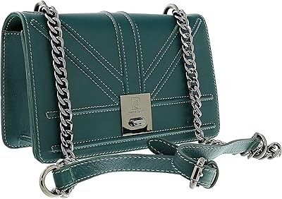 Pierre Cardin Teal Leather Large Structured Shoulder Bag for womens