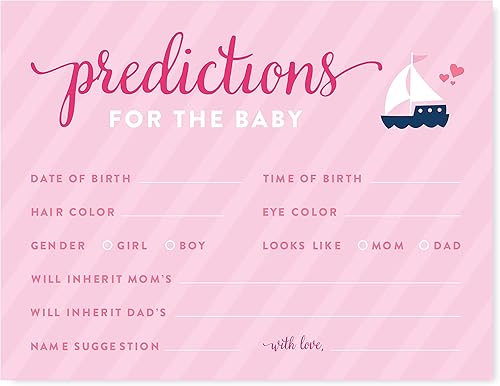 Andaz Press Pink Girl - Colección náutica para baby shower, juegos, actividades, decoraciones, predicciones para tarjetas de bebé, paquete de 20 disponible en Yaxa Costa Rica