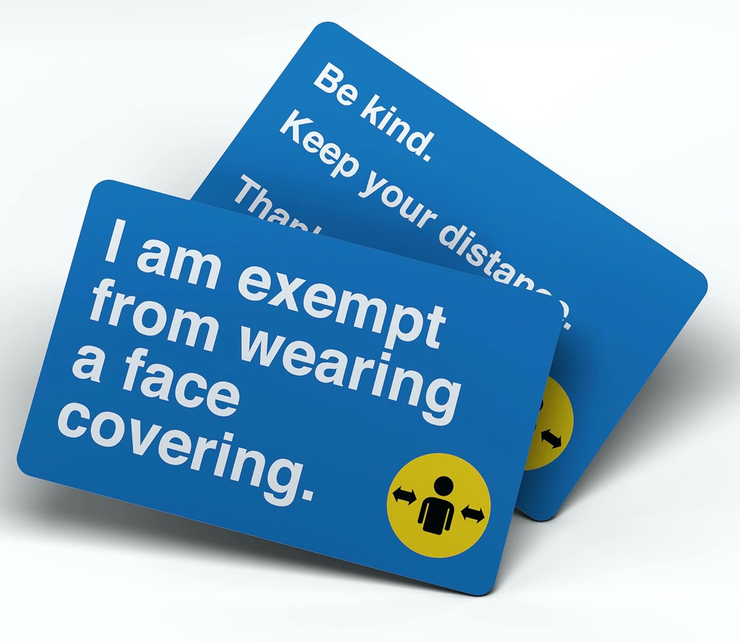 2 Pieces Face Covering Mask Exemption Card, Lanyard, Badge Card Holder