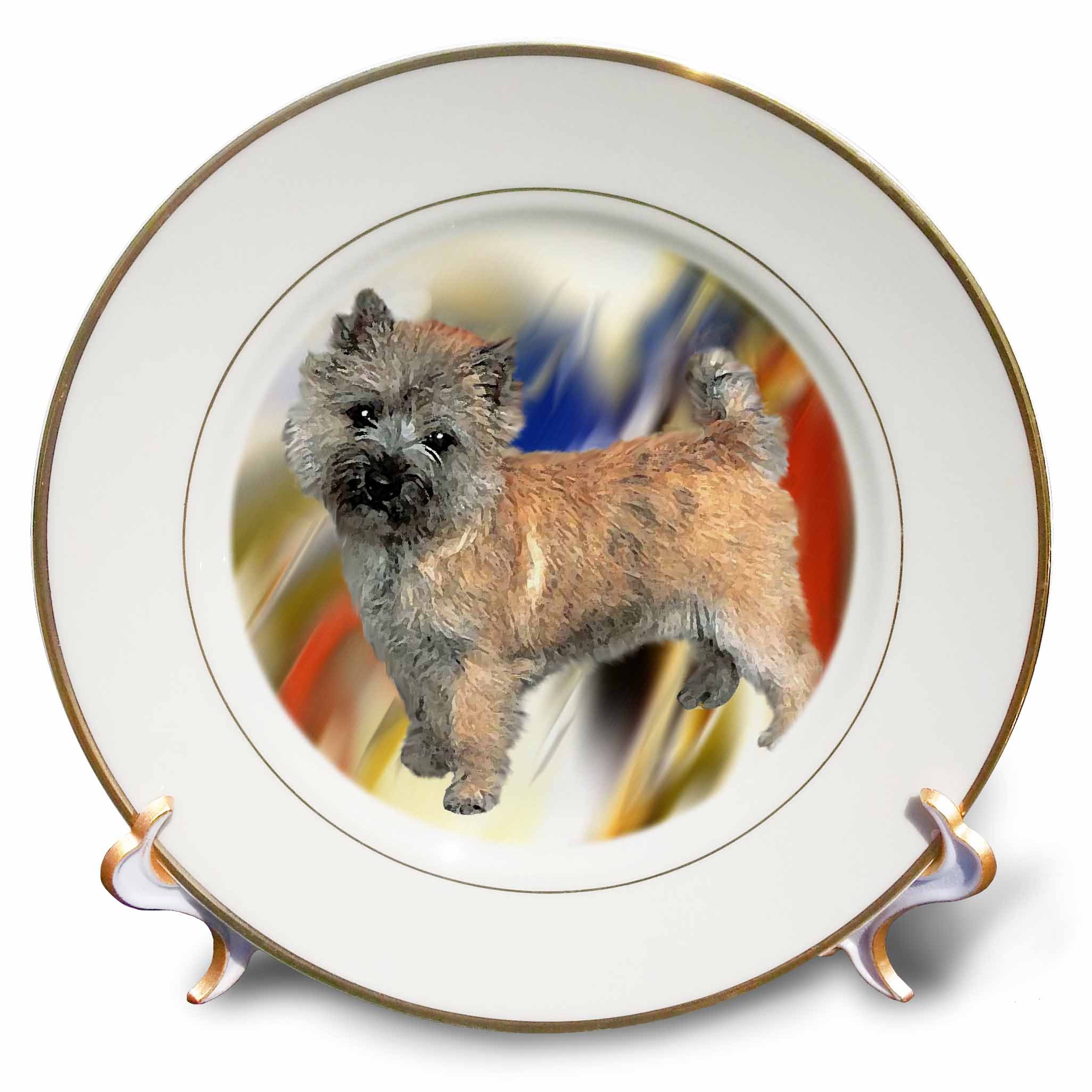 3dRose cp_4452_1 Cairn Terrier Porcelain Plate, 8