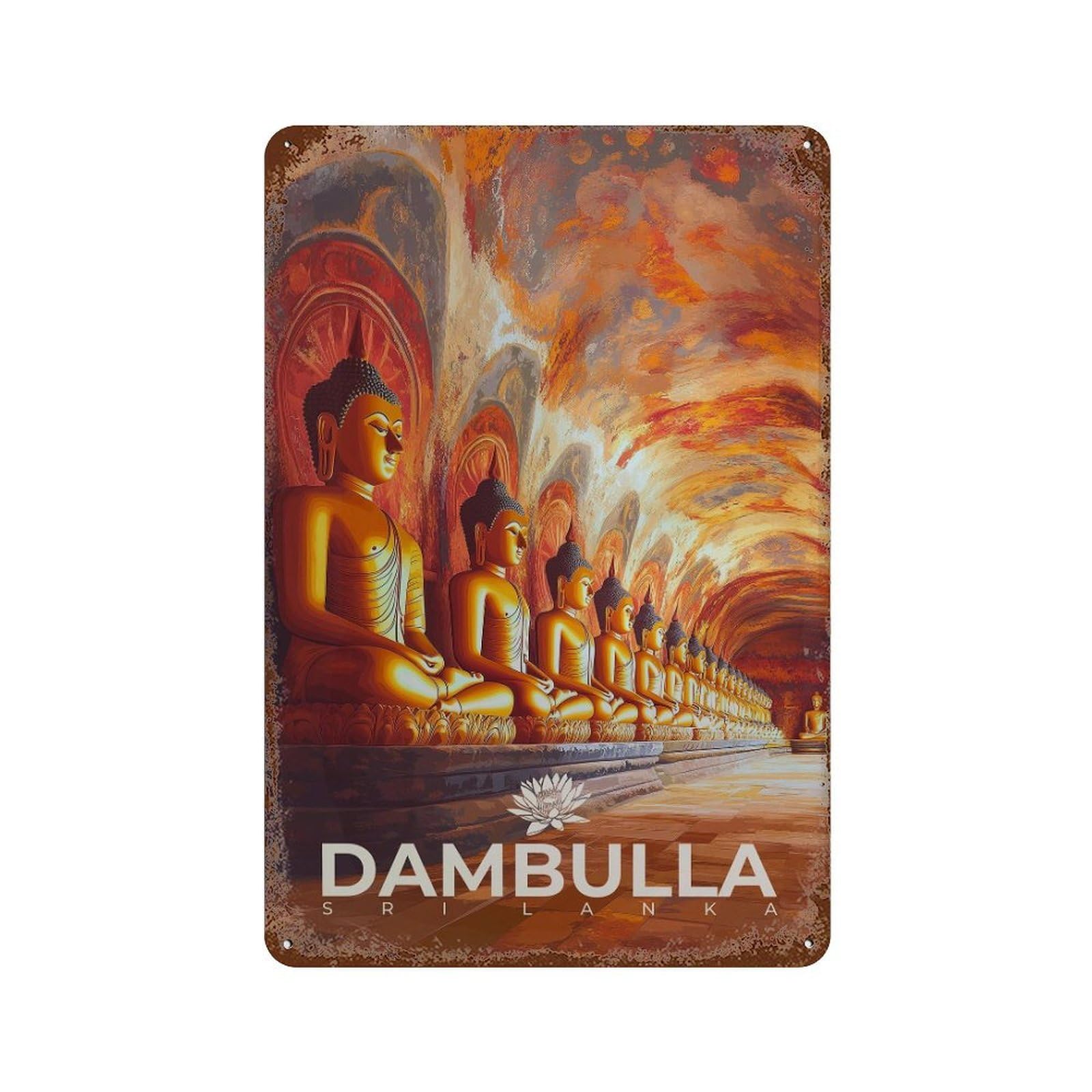 xiaoxiaoshen Dambulla Cave Temple Sri Lanka Travel (2) Wall Decor Art Metal Tin Poster Modern Home Decor Art Home Bar Shop Decorations Vintage Sign 30x20cm