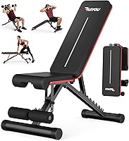 Vista 11 de PASYOU Adjustable Foldable Weight Bench for Home Gym with 660LBS, Workout Bench for Incline Decline Flat Bench Press, Full Body Strength Training