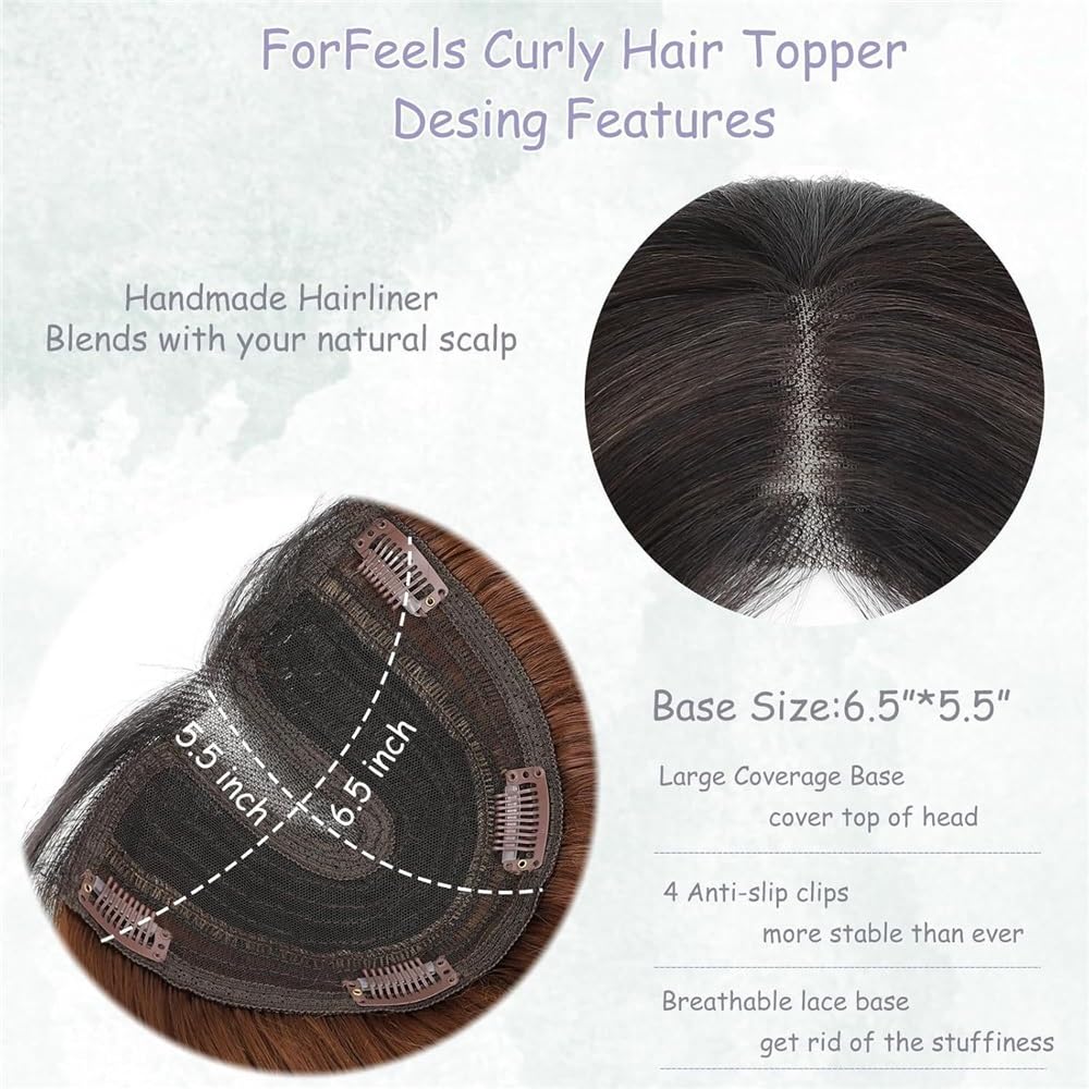 Accesorios para el cabello de 20 pulgadas para mujeres, rizado, ligero, transpirable, extensiones para cabello adelgazamiento (marrón)