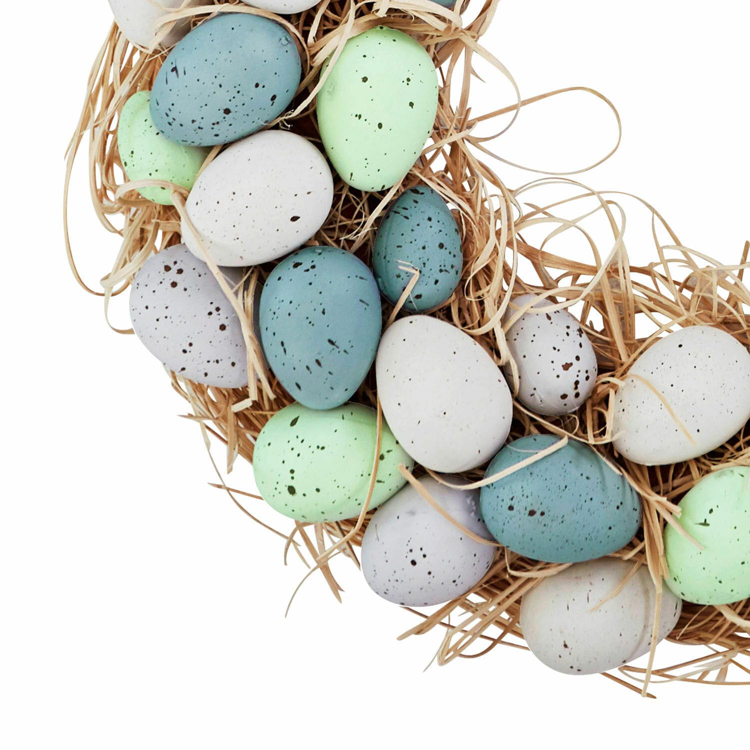 Loberon Kranz Pinehurst, von Hand bemalt, zarte Farbwahl, Osterkranz, Osterdeko, Ostern, Osterfest, Wohn-Accessoire, Bambus, Kunststoff, Schaumstoff, bunt