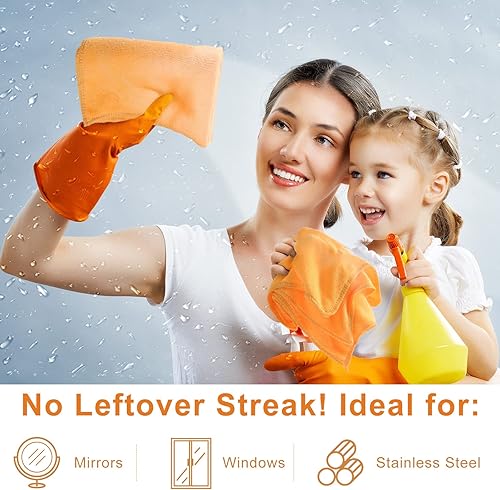 Miniatura 5 de Nuenen 60 paños de limpieza de microfibra para automóviles de 15.75 x 15.75 pulgadas, ultra absorbentes, toallas de secado reutilizables,