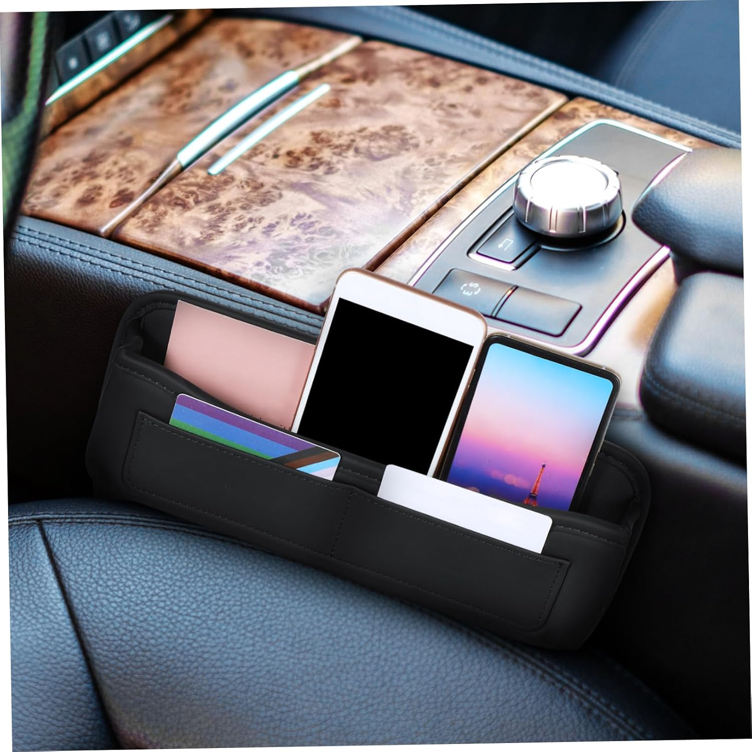 Car Seat Filler Organizer Storage Box for Phones Keys and Snacks Easy Installation Multi-functional Design Fits Vehicles Space-saving Car Accessory