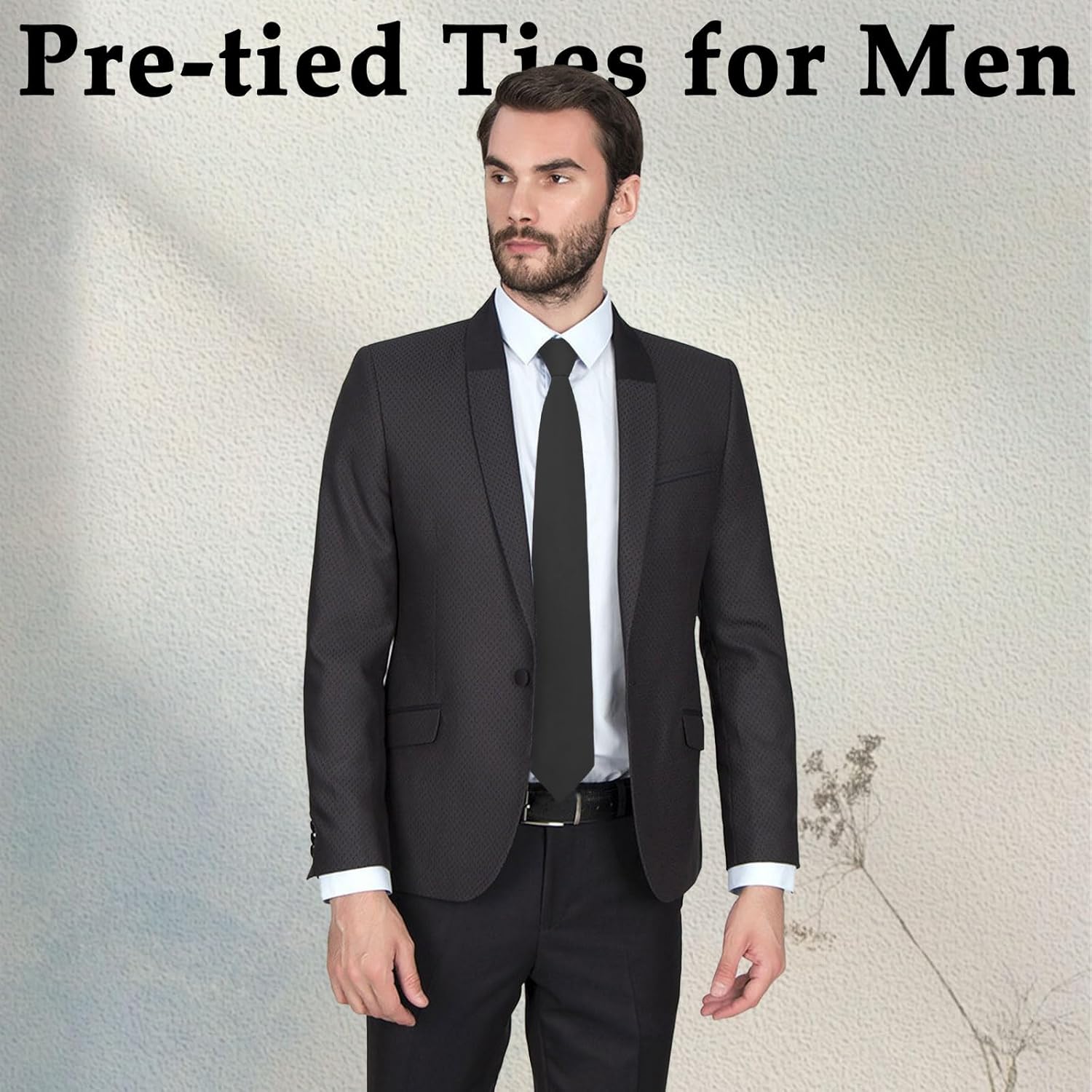 Mens Ties Pre-tied Ties for Men, Adjustable Zipper Tie Mens Black Tie for Office Graduation School Uniforms - Image 3