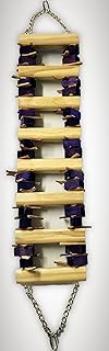 Happy Birds Parrot Toy - 28 inch Leather and Wood Ladder
