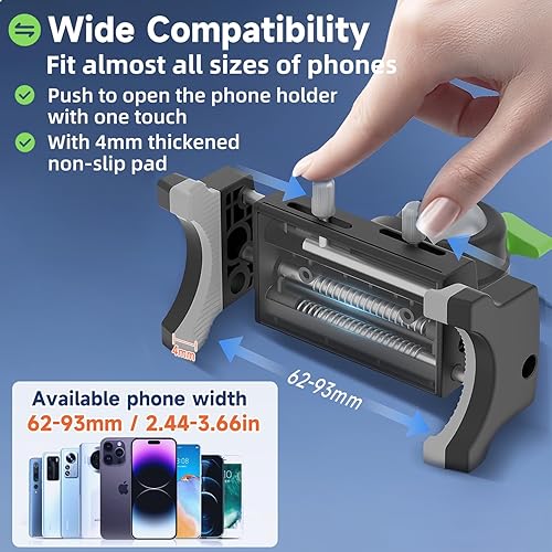 Miniatura 6 de HEMMOTOP Soporte de teléfono con ventosa para automóvil, soporte de teléfono celular de metal resistente de 12 pulgadas para parabrisas, brazo