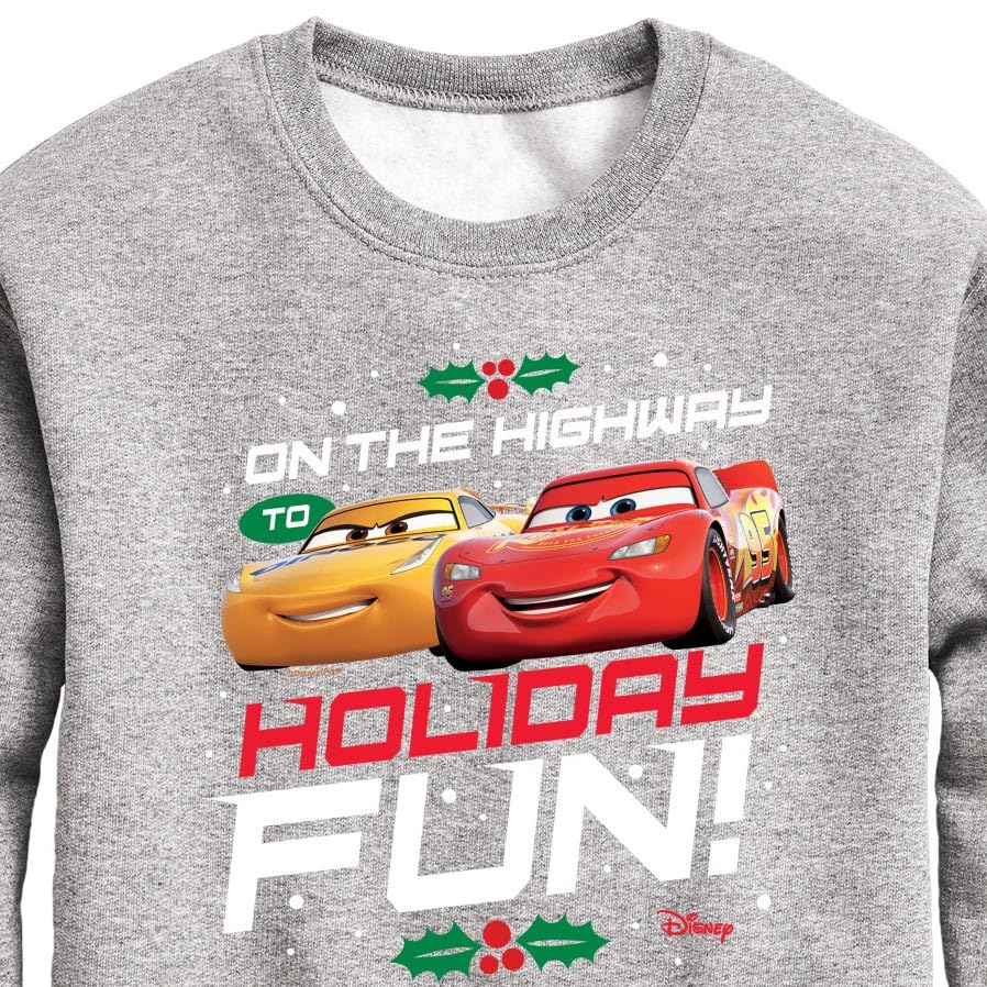 Disney Cars - Christmas - On The Highway to Holiday Fun - Toddler & Youth Crewneck Fleece Sweatshirt3