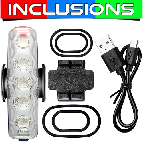 Miniatura 7 de Luz trasera de bicicleta recargable por USB, luz LED súper brillante para bicicleta con color rojoazulverde, luz trasera impermeable para seguridad