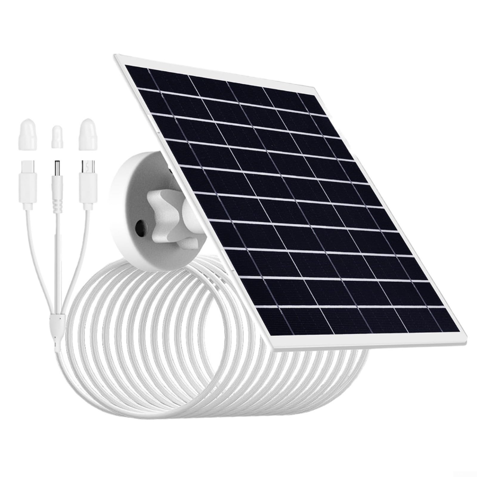 FUANASolar Panel for Reolink for SOLiOM for SV3C 6W 5V Weatherproof Solar Panels Charger 3-in-1 Charging Port for Security Camera