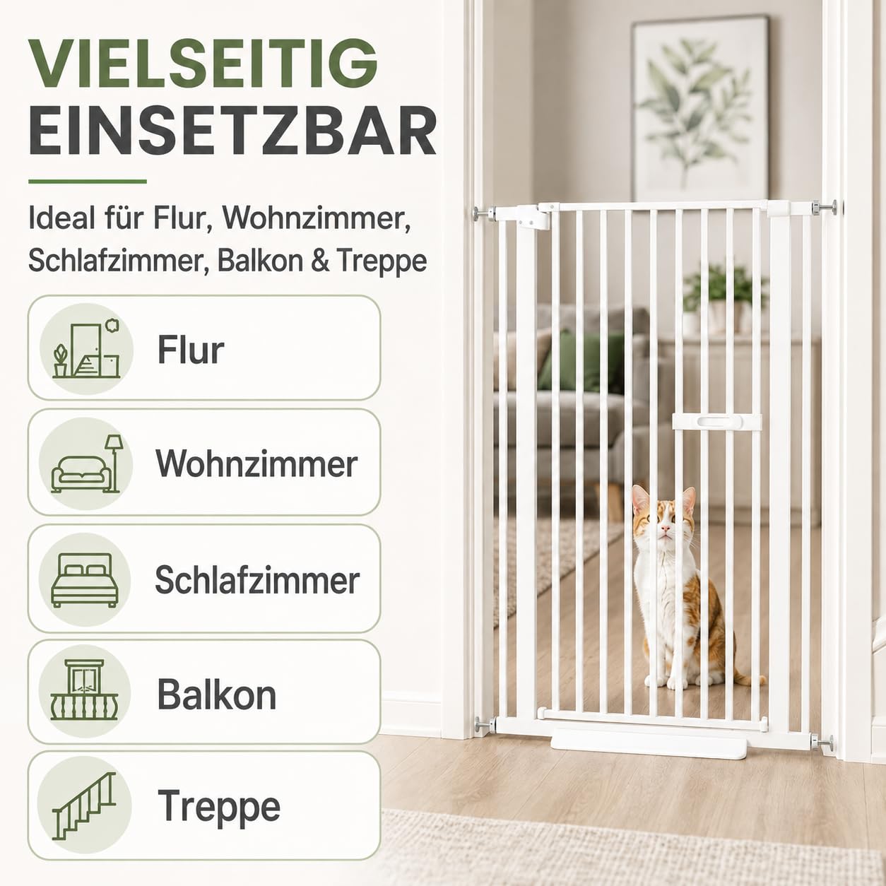 Türgitter 150cm ausziehbar mit Einhandgriff und Selbstschluss
