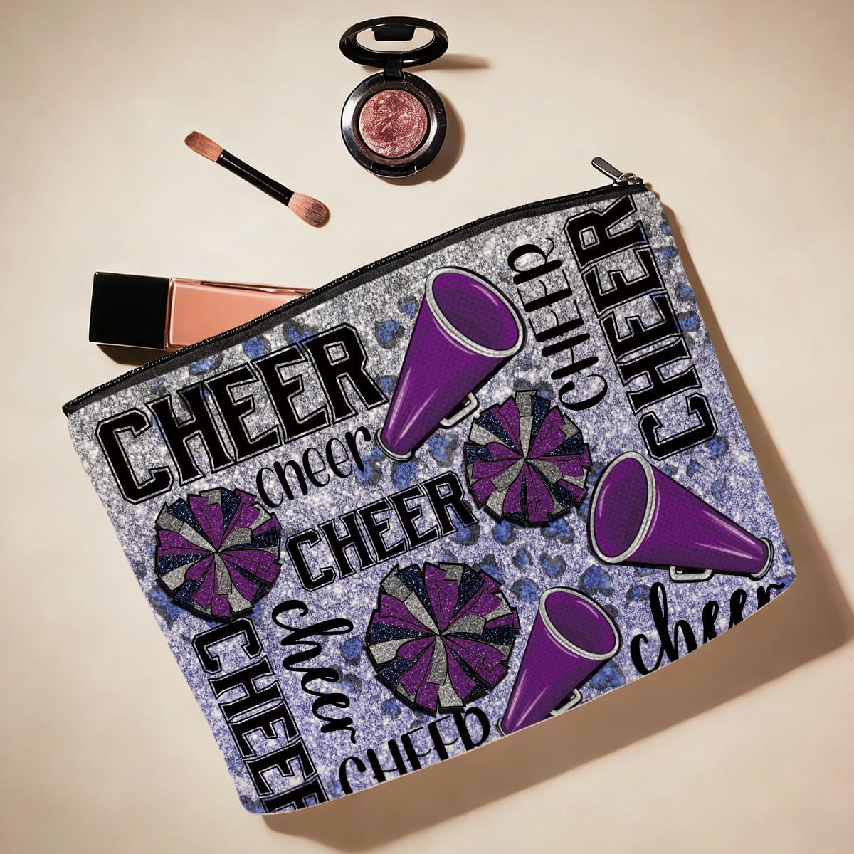 Inspirational Cheer Stuff Cheerleader Makeup Bag - Cheer Gifts for Women & Girls - Cosmetic Bag for Coach, Niece, Christmas & Birthday - Image 3