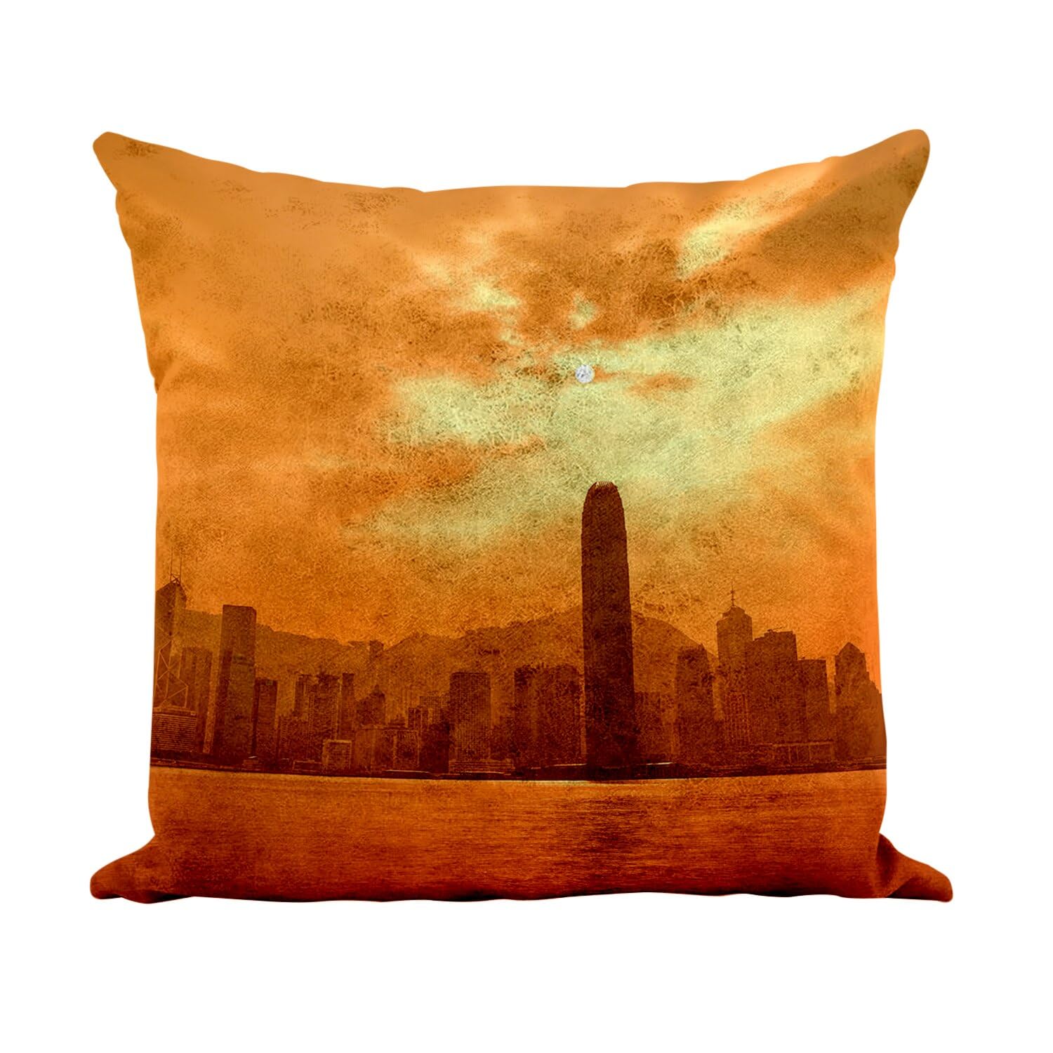 Coussin moderne Hong Kong blanc 40x40 pour sublimer votre canapé d'angle contemporain