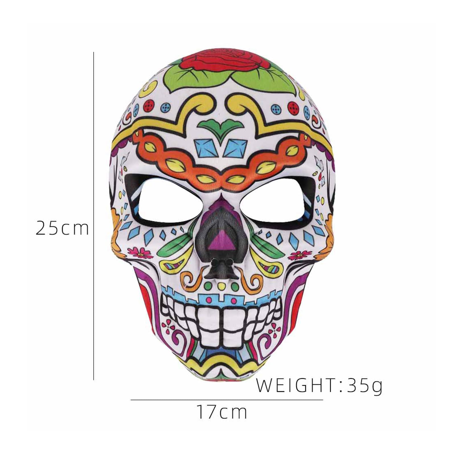 Day of The Dead Mask Halloween Skull Mask Masquerade Party Mask for Halloween Cosplay Mexican Party Costume Supply