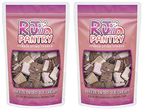 Bocaditos de sándwich de helado liofilizado (Neopolitan, paquete de 2)