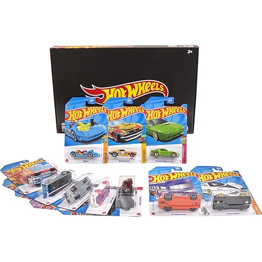 Hot Wheels Basics Black Box, 16 First-Appearance Toy Cars in 1:64 Scale, Possibly Includes a Treasure Hunt Car, Toy for Collectors & Kids 3 Years Old & Older [Amazon Exclusive]