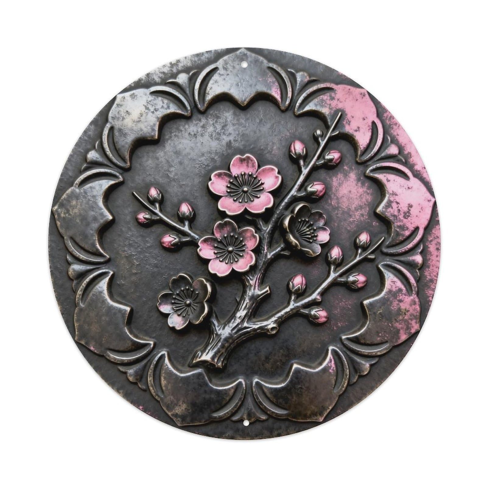 Japan Plum Blossom Kamon Metal Tin Sign Plaque