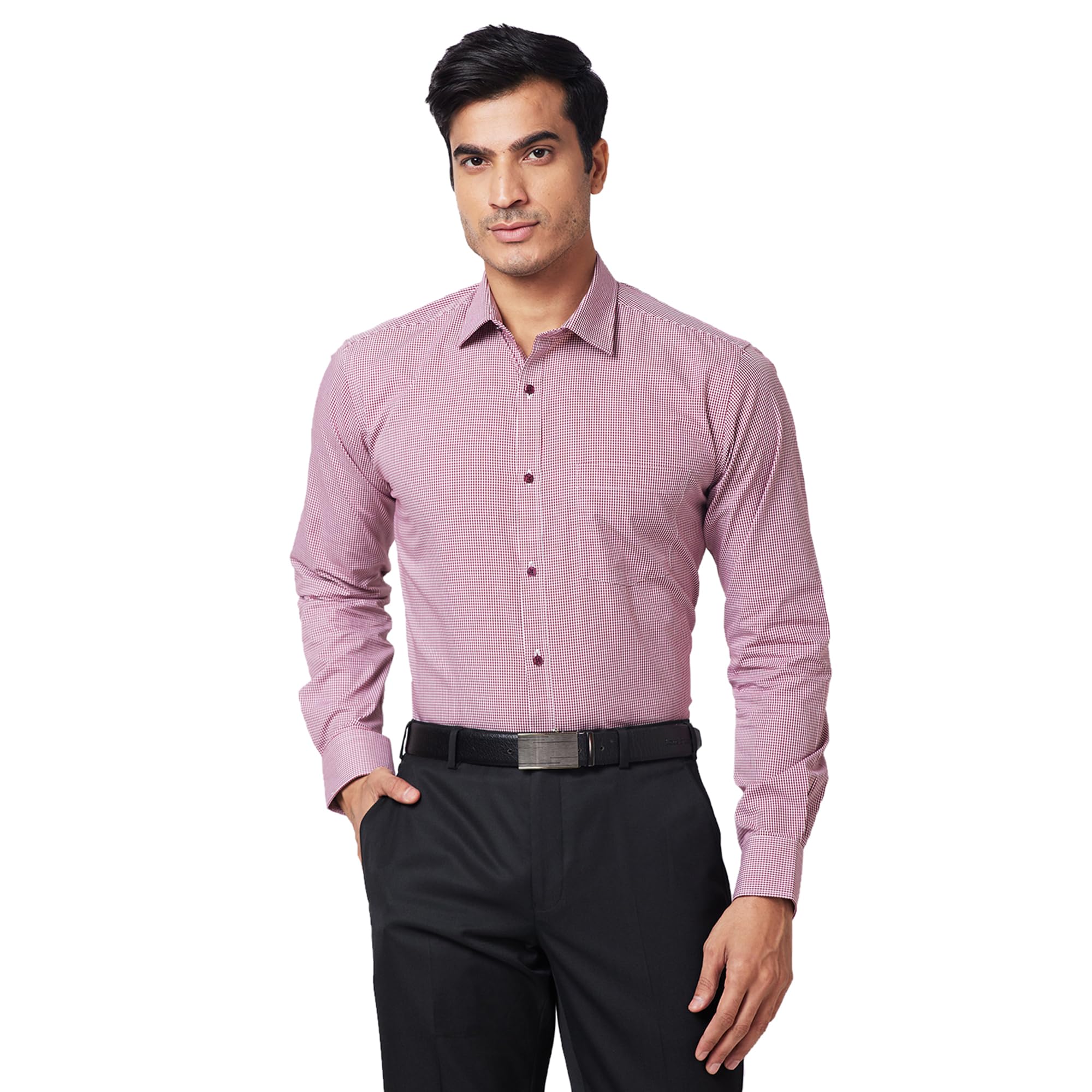 park avenue Men Cotton Slim Fit Checkered Shirt-picture-30