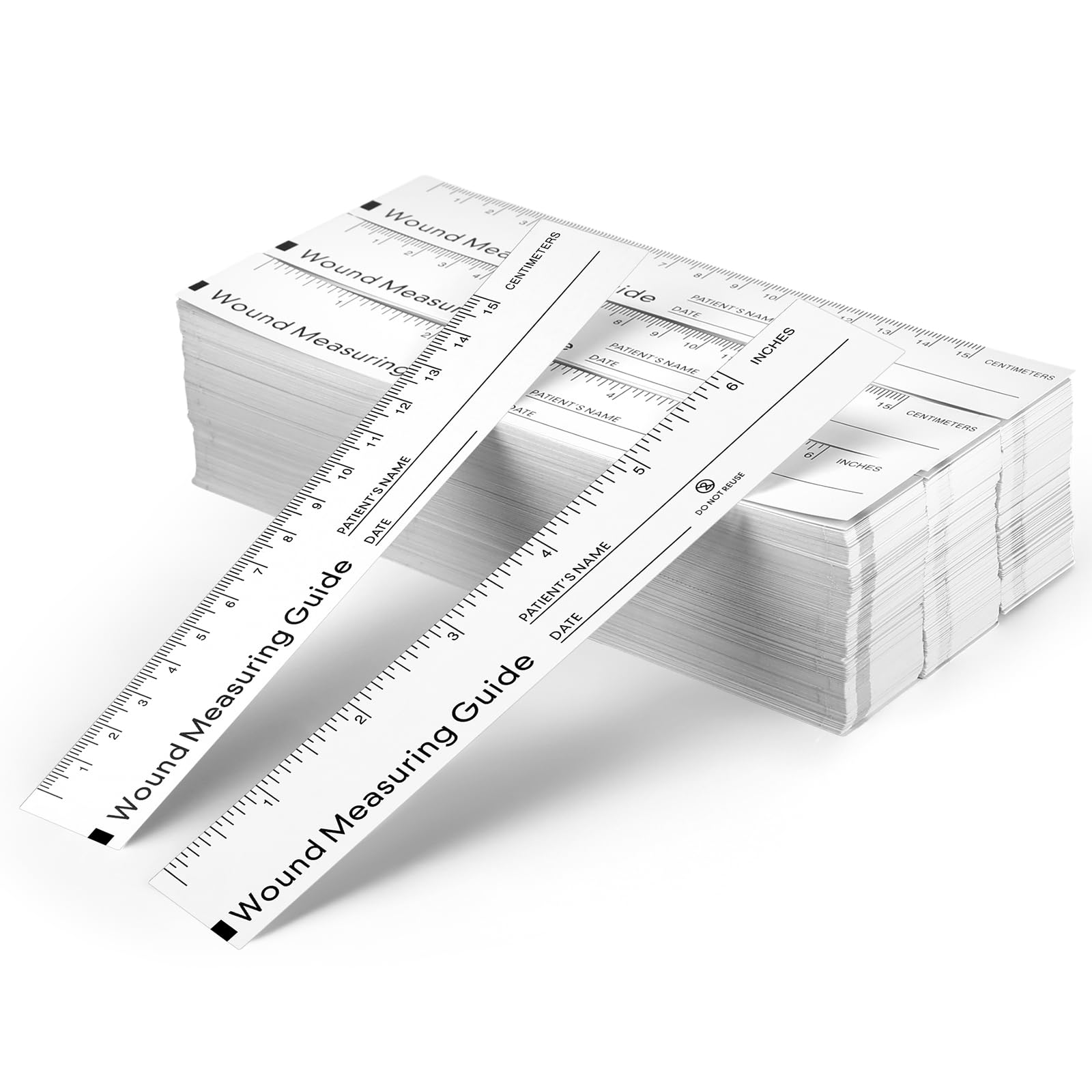 Janlaugh250 Pcs Wound Ruler 6 Inch Wound Measuring Tape Paper Wound Measuring Guide Ruler Double Sided Disposable Paper Tape Measure Wound Measurement Tools for Nurses Body Wound Care