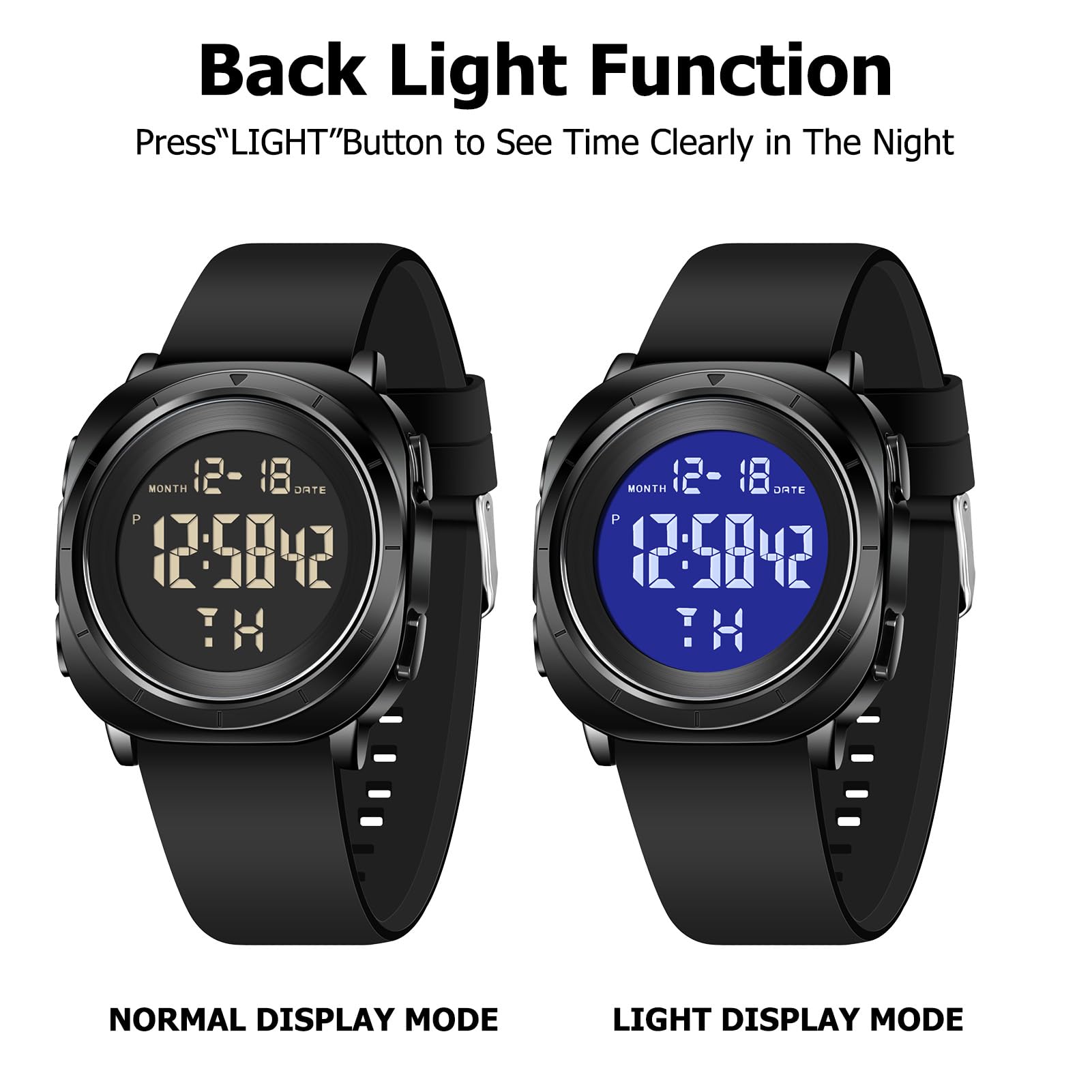 Mens Gold Digital Waterproof Running Wrist Watch for Men Military Sports Tactical Dive Cheap Men's Wrist Watches Digital Black and Silver