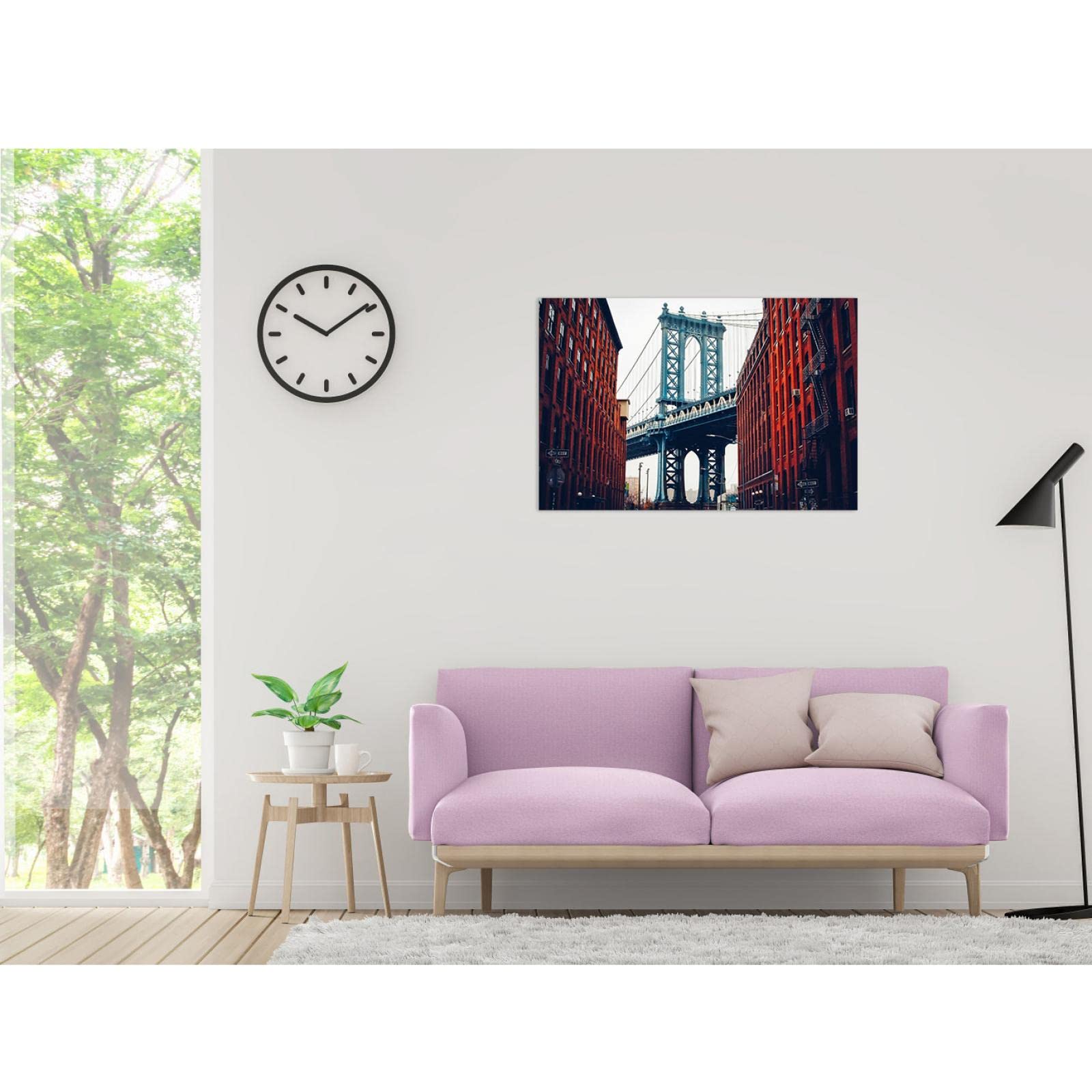 Nowoczesny pejzaż miejski na płótnie, sztuka ścienna, krajobraz miasta, grafika, obraz, wydruki, plakat do salonu, dekoracja, 30 x 45 cm, oprawiony