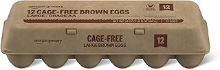 Amazon Grocery, Cage-Free Large Brown Eggs, Grade AA, 12 Ct (Previously Fresh Brand, Packaging May Vary)