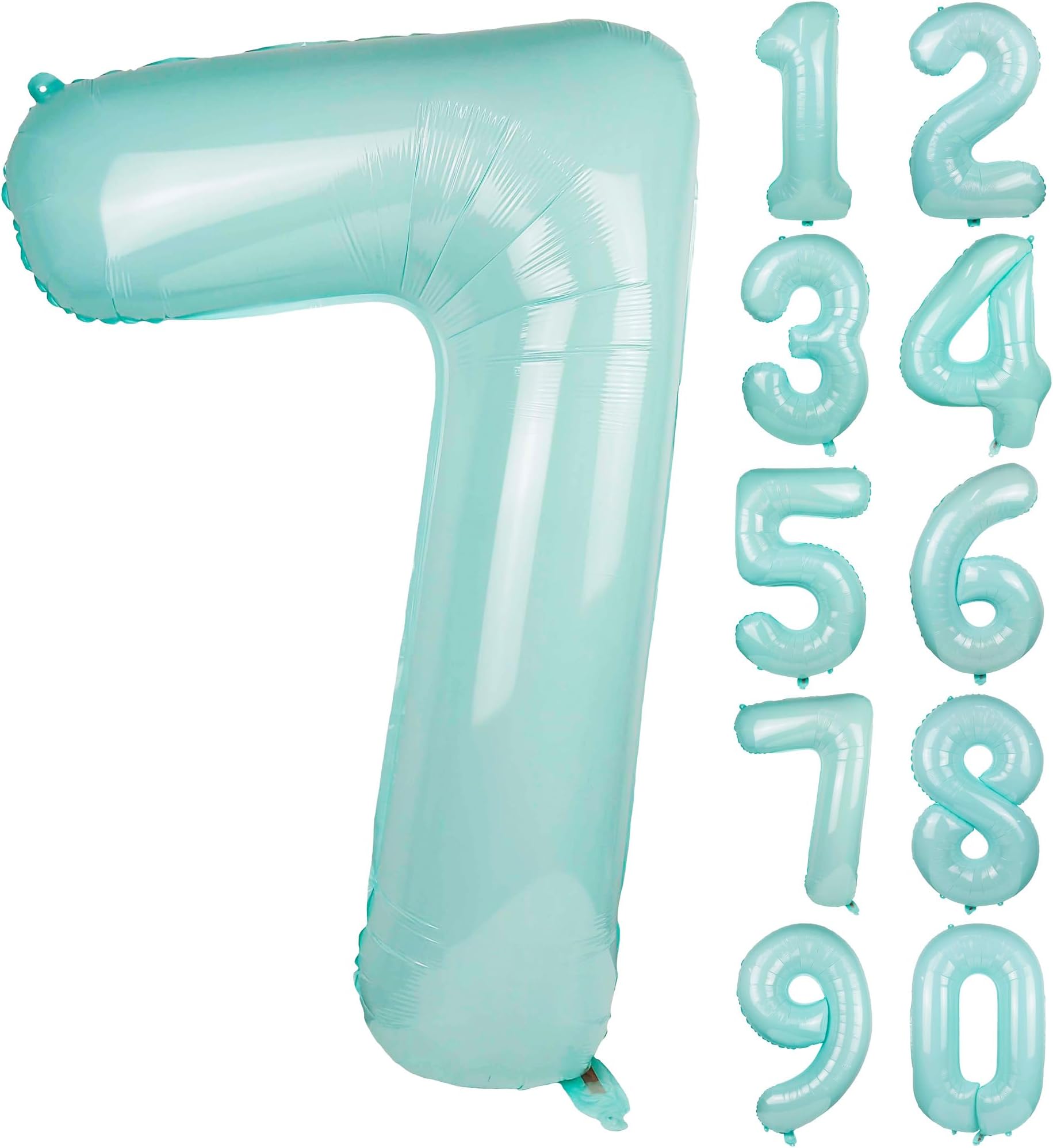 Macaron Blue Number 7 Balloon 40inch Large Helium Foil Polyester Film Balloon Boy's Birthday Party Anniversary Banquet Decoration Baby Shower Digit 7